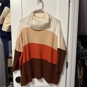 LOFT Multicolor Turtleneck Sweater